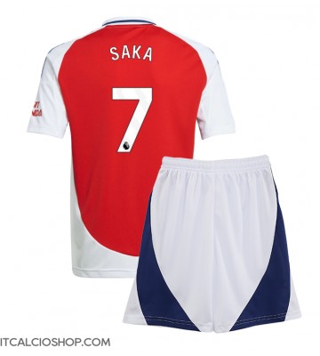 Arsenal Bukayo Saka #7 Prima Maglia Bambino 2024-25 Manica Corta (+ Pantaloni corti)